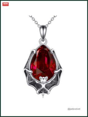 Sterling Silver Bat Necklace Gothic Pendant Cable Chain Halloween Jewelry Gift
